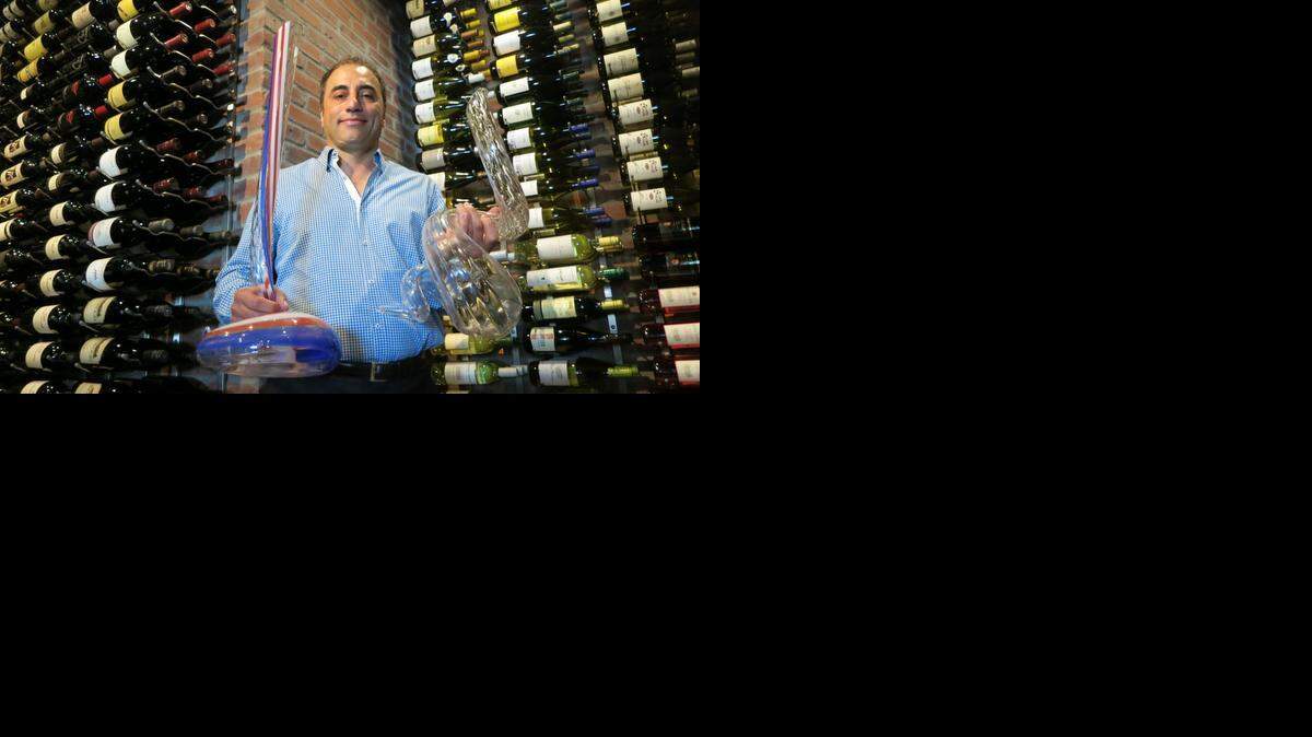 
Mike Issa, who runs Hereford House and Scotch & Sirloin, is attracting wine fans with his extensive collection of glass decanters and upscale stemware.
