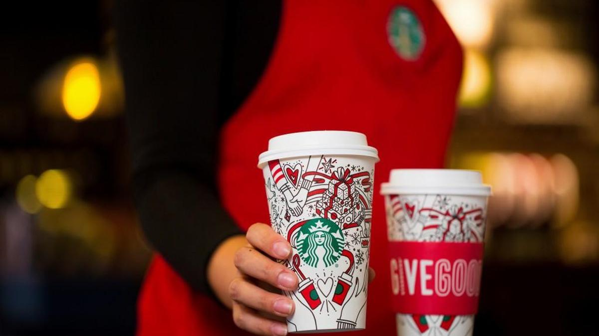 Starbucks is offering a buy one, get one free promotion.