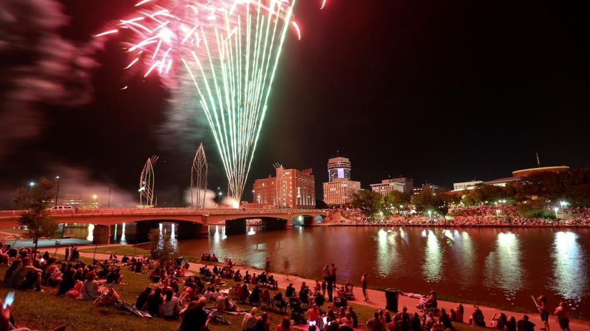 The Wichita Riverfest’s finale fireworks happen on Saturday night.