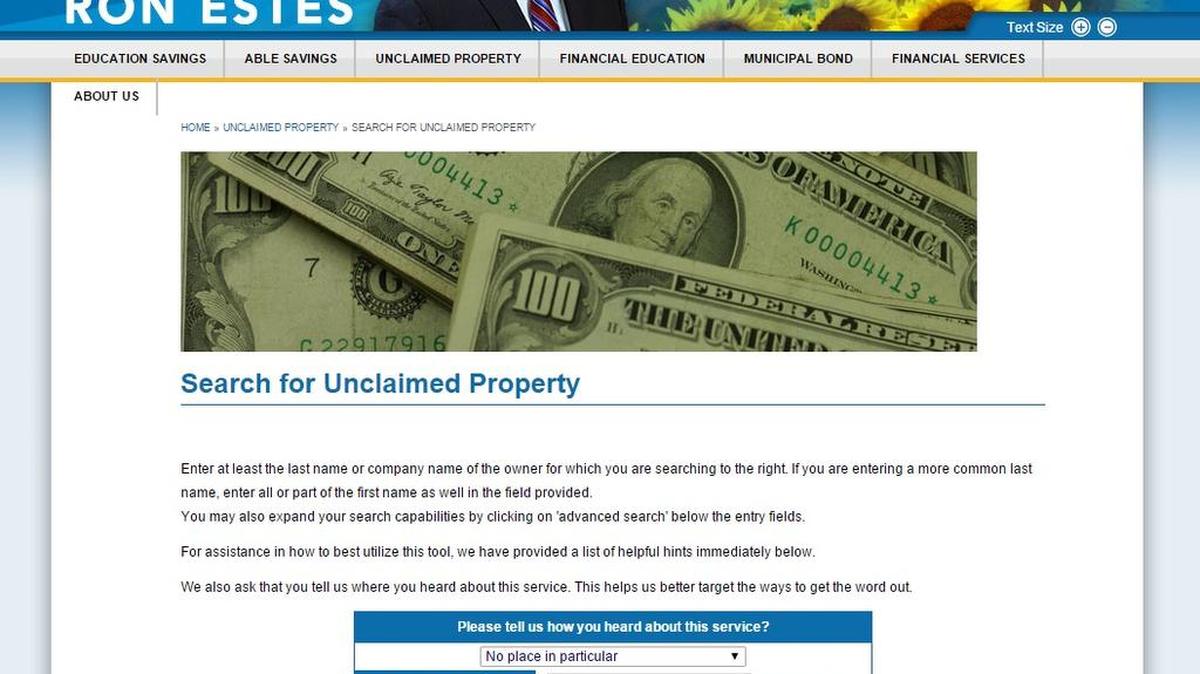 
Screenshot of KansasCash.com site 
