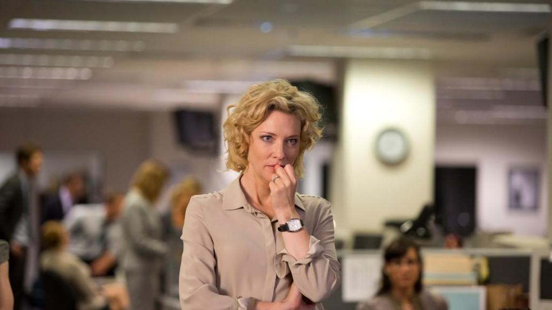 Journalist Mary Mapes (Cate Blanchett) produces the “60 Minutes” segment that will cause her to get fired in “Truth.”