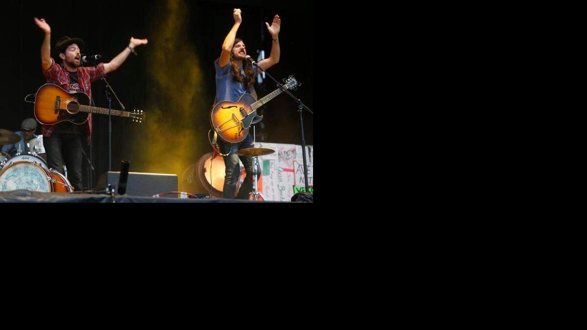 
Scott, left, and Seth Avett, of the Avett Brothers, perform at the Austin City Limits Music Festival in October.
