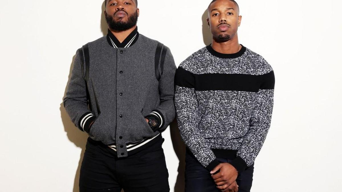 Michael B. Jordan, right, stars in writer-director Ryan Coogler’s upcoming film “Creed,” a continuation of the “Rocky” saga.