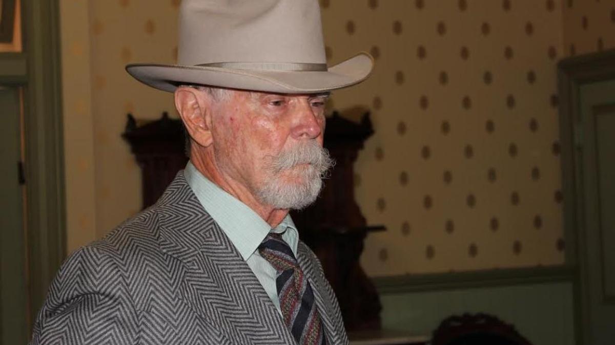 “Gunsmoke’s” Buck Taylor portrays an elderly Trube Reese in “Home on the Range.” Reese was the Smith County man who discovered author Brewster Higley’s poem and helped make it famous.