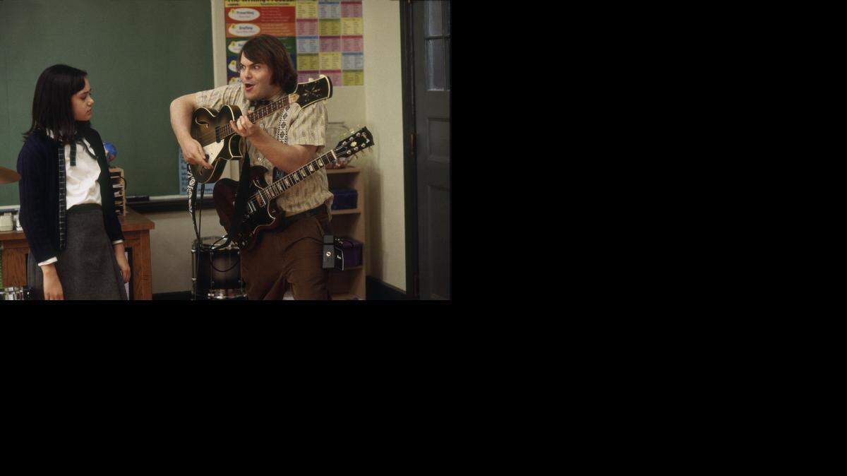 
Jack Black poses as a music teacher in “School of Rock.”
