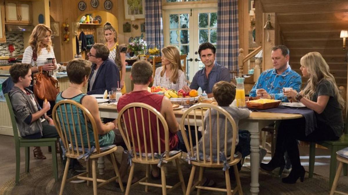 John Stamos, Andrea Barber, Candace Cameron Bure, Dave Coulier, Lori Loughlin, Bob Saget and Jodie Sweetin return in “Fuller House.”