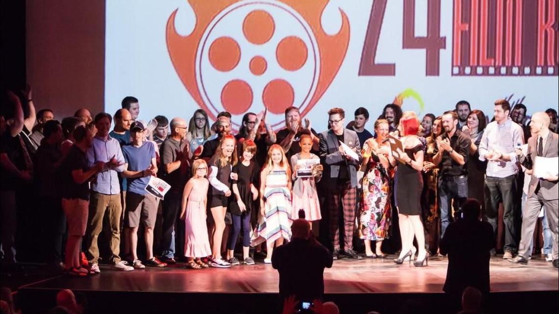 Winners at last year’s Down to the Wire: A 24-Hour Film Race at the top 10 showcase at the Orpheum Theatre.