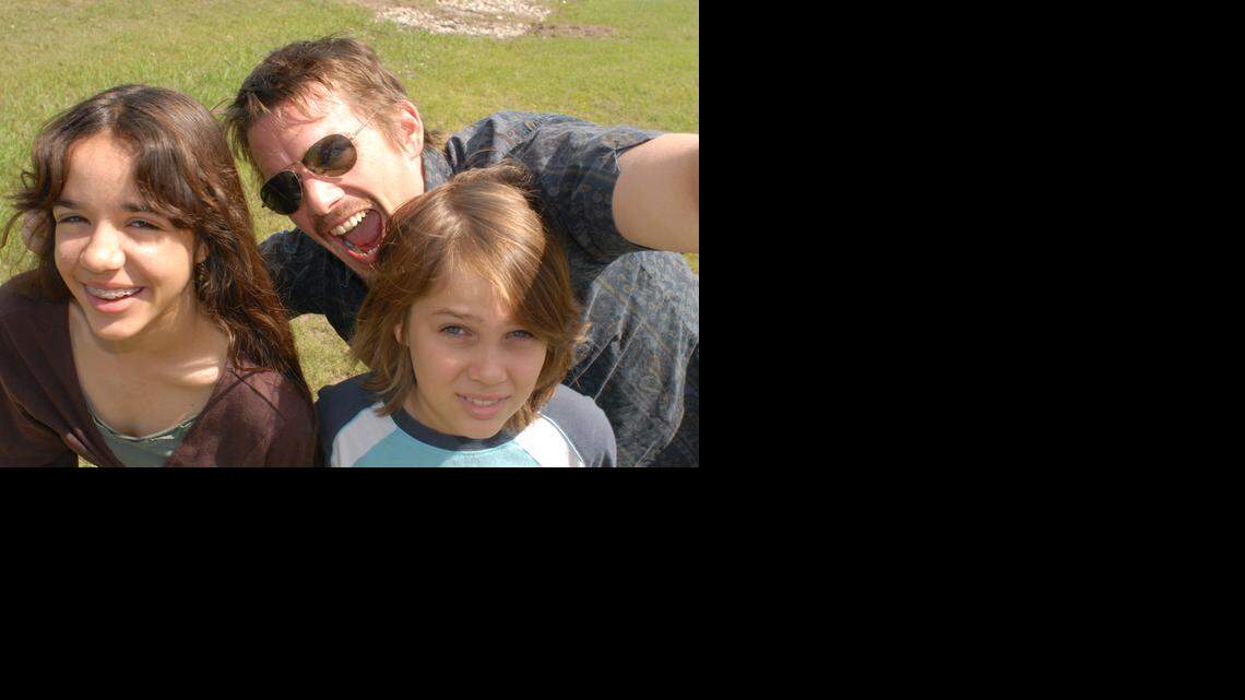 
Samantha (Lorelei Linklater), Mason Sr. (Ethan Hawke) and Mason (Ellar Coltrane), age 9, share a moment in Richard Linklater’s "Boyhood."
