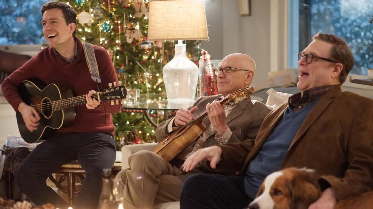 Ed Helms, left, Alan Arkin and John Goodman star in “Love the Coopers.”