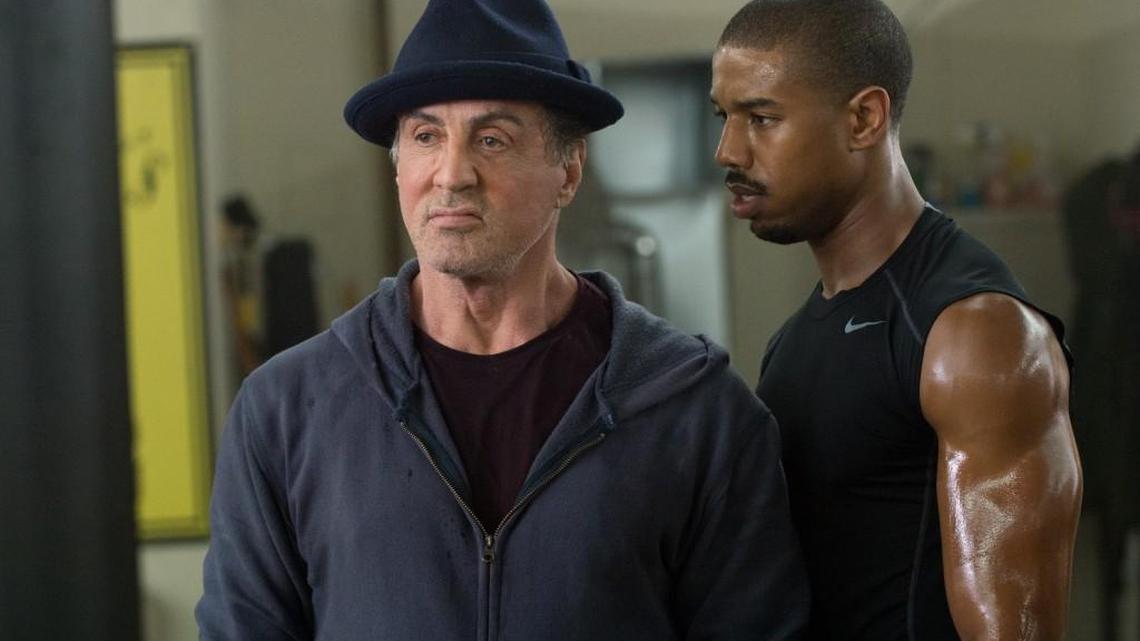 Sylvester Stallone, left, and Michael B. Jordan star in the surprisingly good “Creed.”