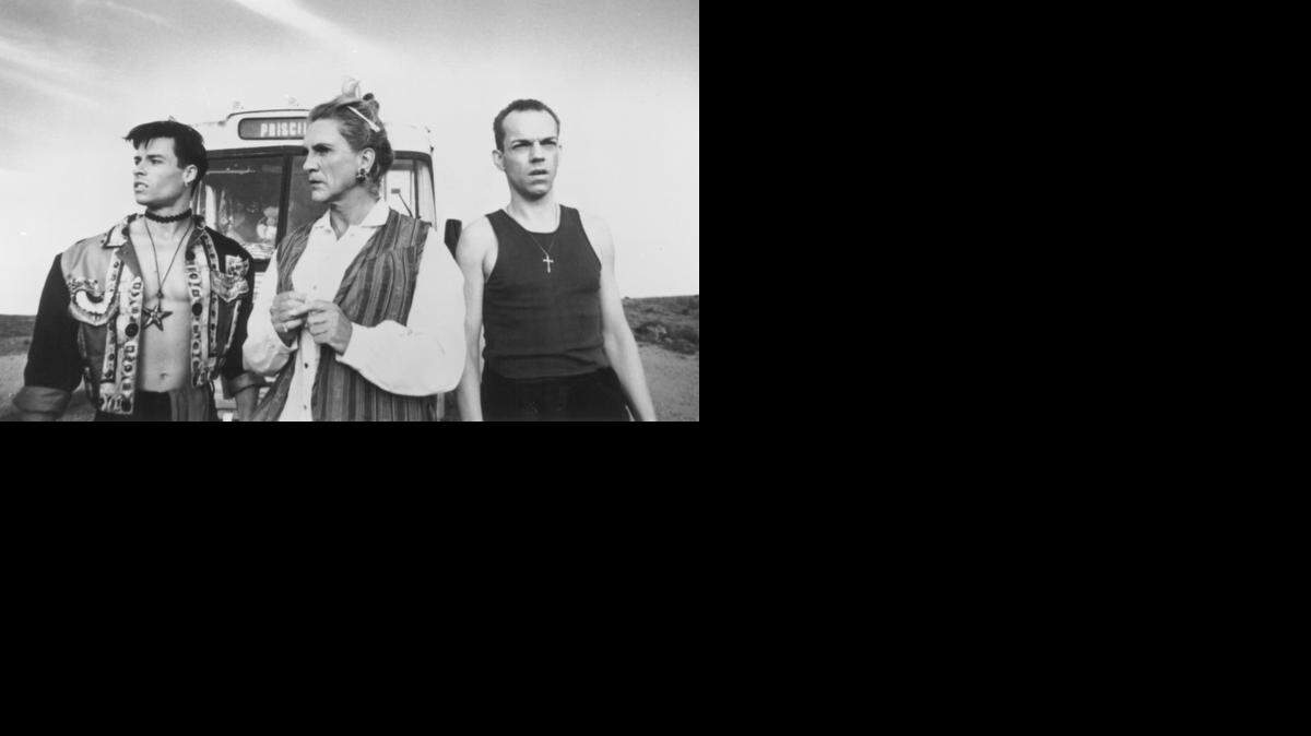 
Guy Pearce, left, Terence Stamp and Hugo Weaving star in “The Adventures of Priscilla, Queen of the Desert.”
