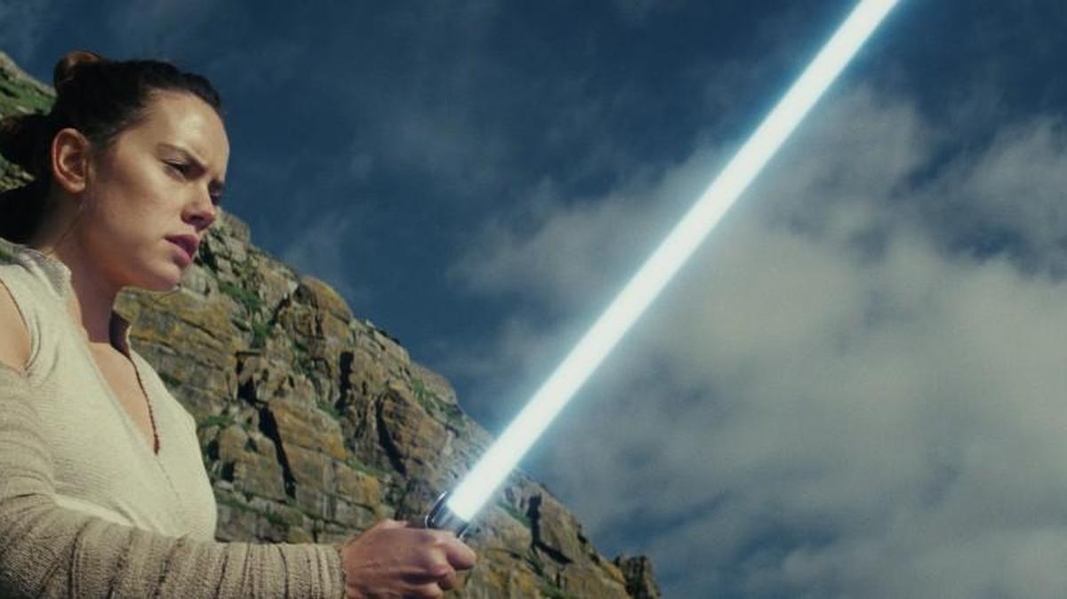 Daisy Ridley stars as Rey in “Star Wars: The Last Jedi.”