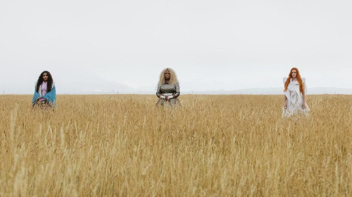 From left, Reese Witherspoon is Mrs. Whatsit, Oprah Winfrey is Mrs. Which and Mindy Kaling is Mrs. Who in Disney’s “A Wrinkle in Time,” in theaters March 9.