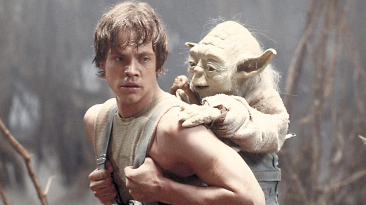 
Luke Skywalker (Mark Hamill) gets Jedi training from Yoda (voice of Frank Oz) in “Star Wars Episode V: The Empire Strikes Back.” 
