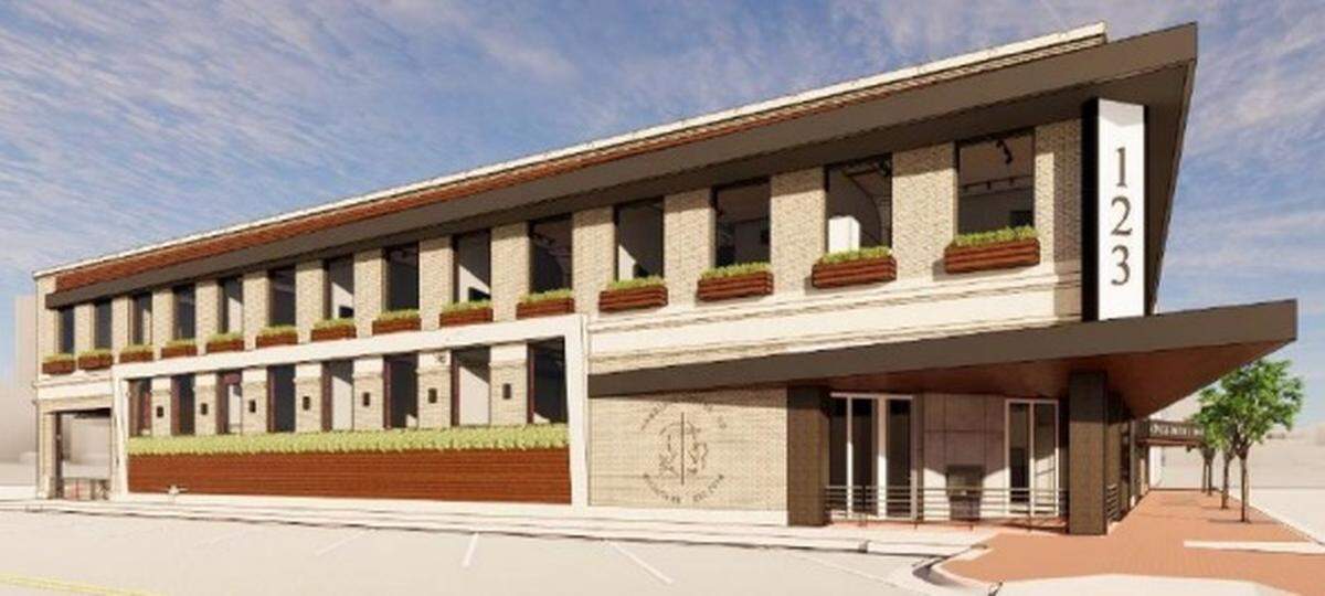 The developers of the Kingdom Building, which will be the new name of the Sterling Building at William and Market, submitted this sketch of their plans for the site to the Wichita City Council on Tuesday.