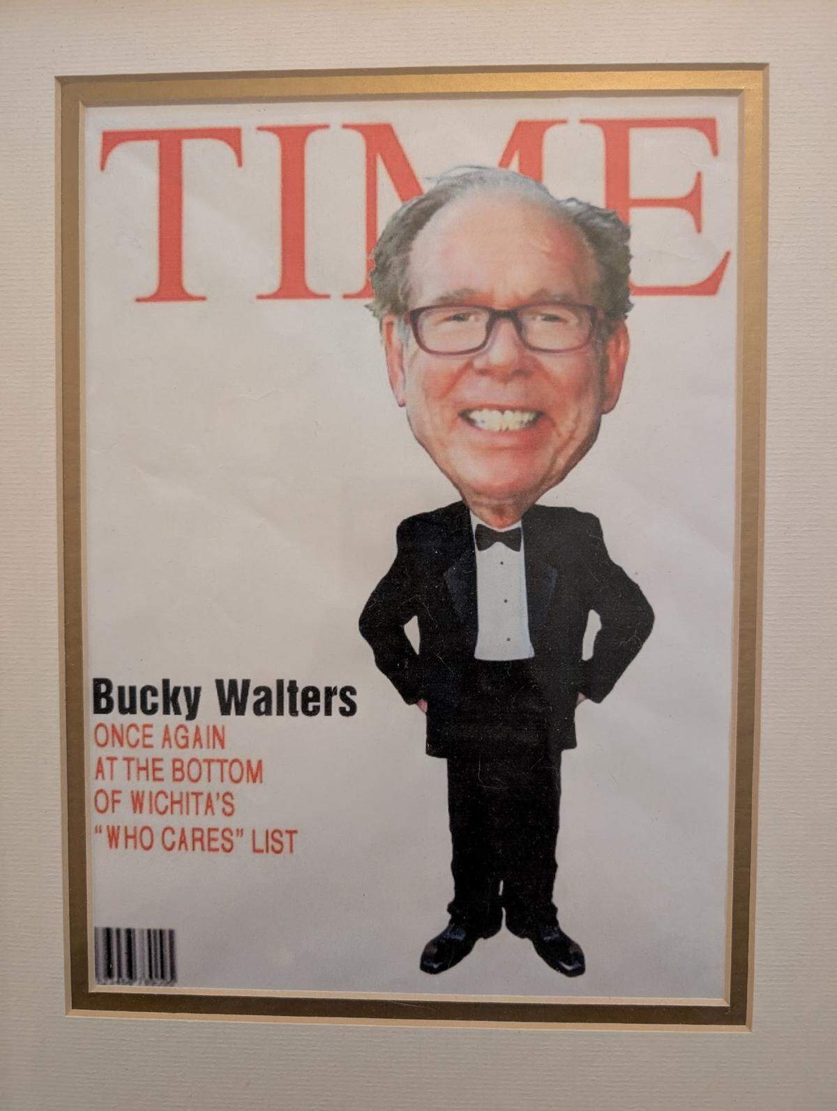 This pretend Time magazine issue spoofs Bucky Walters who is “Once again at the bottom of Wichita’s ‘Who Cares’ list.”