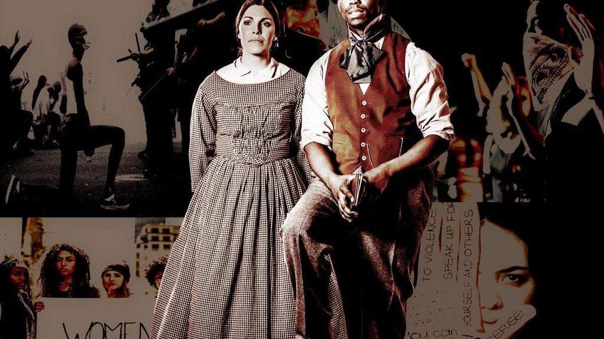Chelsey Ehresman and Aaron Profit star as Susan B. Anthony and Frederick Douglass in “The Agitators,” opening at the Forum Theatre.