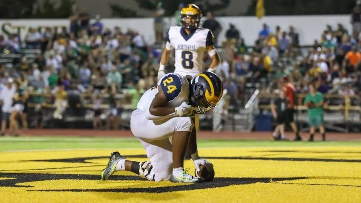 Northwest senior running back L.J. Phillips rushed for 167 yards and scored two touchdowns last Friday against Bishop Carroll in his first game back from a torn ACL.