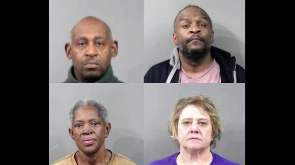 Four people were charged in the Nov. 24, 2019, shooting death of 55-year-old Timothy Austin. Pictured clockwise from top left: Cassell Peterson, Bryant Bailey, Robyn Murphy and Annette Williams, all of Wichita.