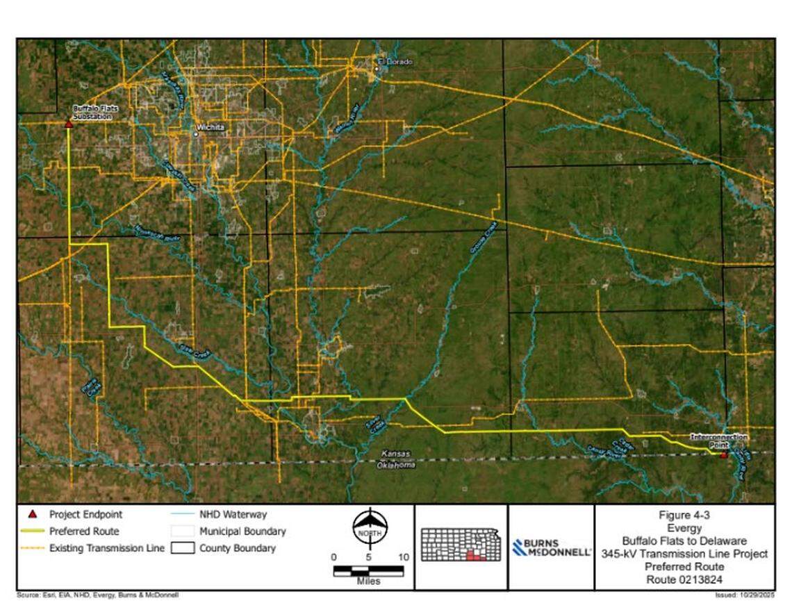 Major utility provider Evergy has proposed a new transmission line that would stretch more than 130 miles and cross four Kansas counties, starting in Sedgwick.
