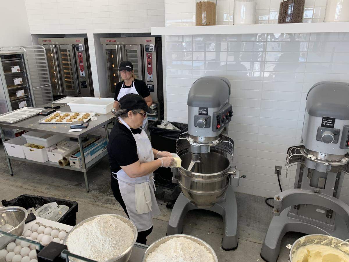 Customers can watch the cookies at Crumbl being made from scratch.
