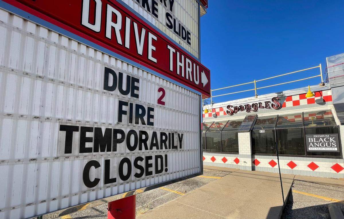 The Spangles at 410 E 47th St. South has been closed since a Sept. 6 fire and won’t reopen for another two or three months.