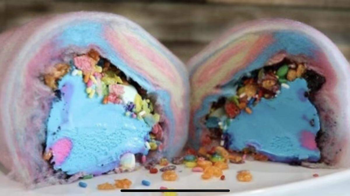 Doughmaha is one of two new restaurants Billy and Lyndsey Petrihos are opening at Towne West Square. It will feature street foods and dessert, including a cotton candy burrito, which is two scoops of ice cream with fruity pebbles, sprinkles and marshmallows wrapped in fresh cotton candy. “We cut it in half and it just melts in your mouth,” Billy Petrihos said.