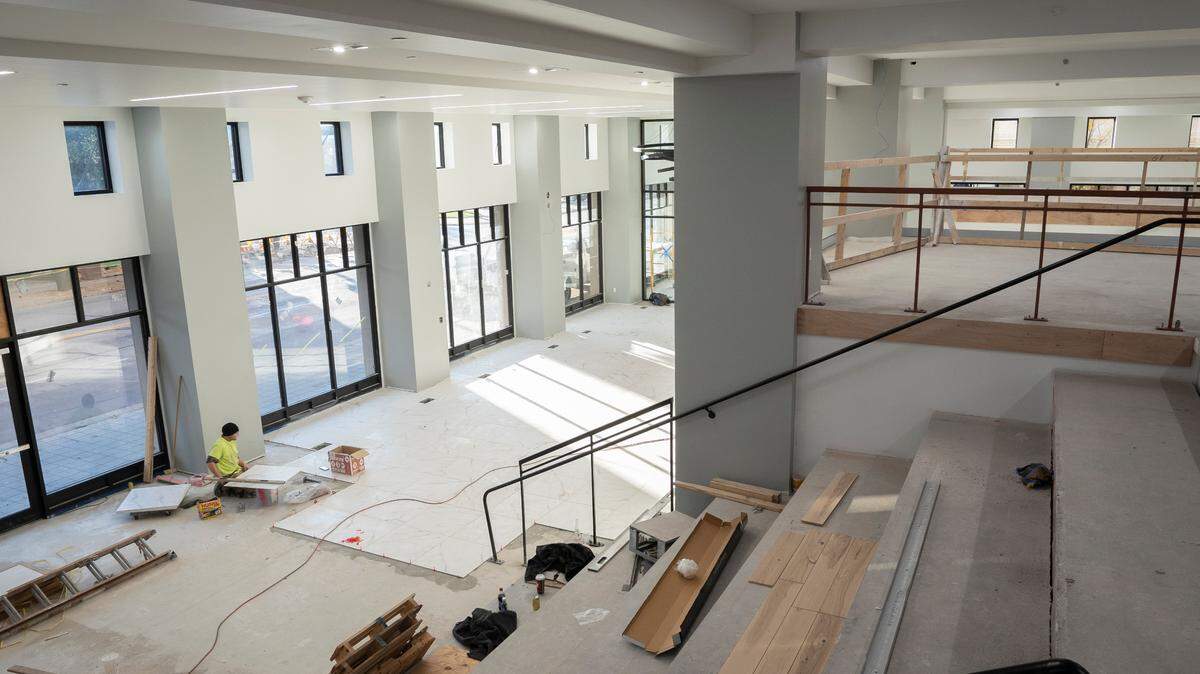 The proposed Kansas College of Osteopathic Medicine is almost completed in the former Macy’s building downtown. The school will occupy 116,000 feet on floors 1-4 and part of 5. (November 5, 2021)