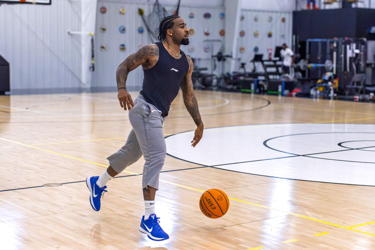 Marcus Keane looks to make a play for the AfterShocks in a recent practice in Wichita.