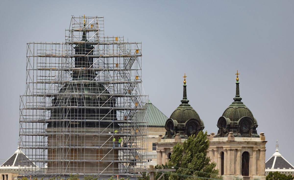 The Cathedral of the Immaculate Conception is undergoing a major renovation project that requires the construction of massive scaffolding around its largest dome.