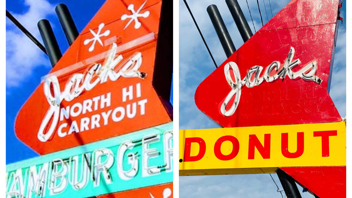 The new owners of the historic Jack’s North Hi Carryout plan to sell doughnuts, and this week, they started a makeover of the building’s landmark sign.