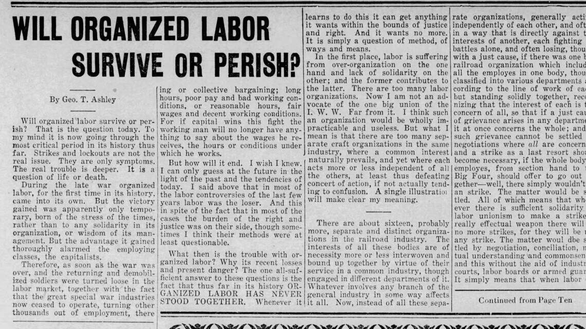 Can the pandemic lead to worker solidarity in Kansas? Lessons from 100 years ago
