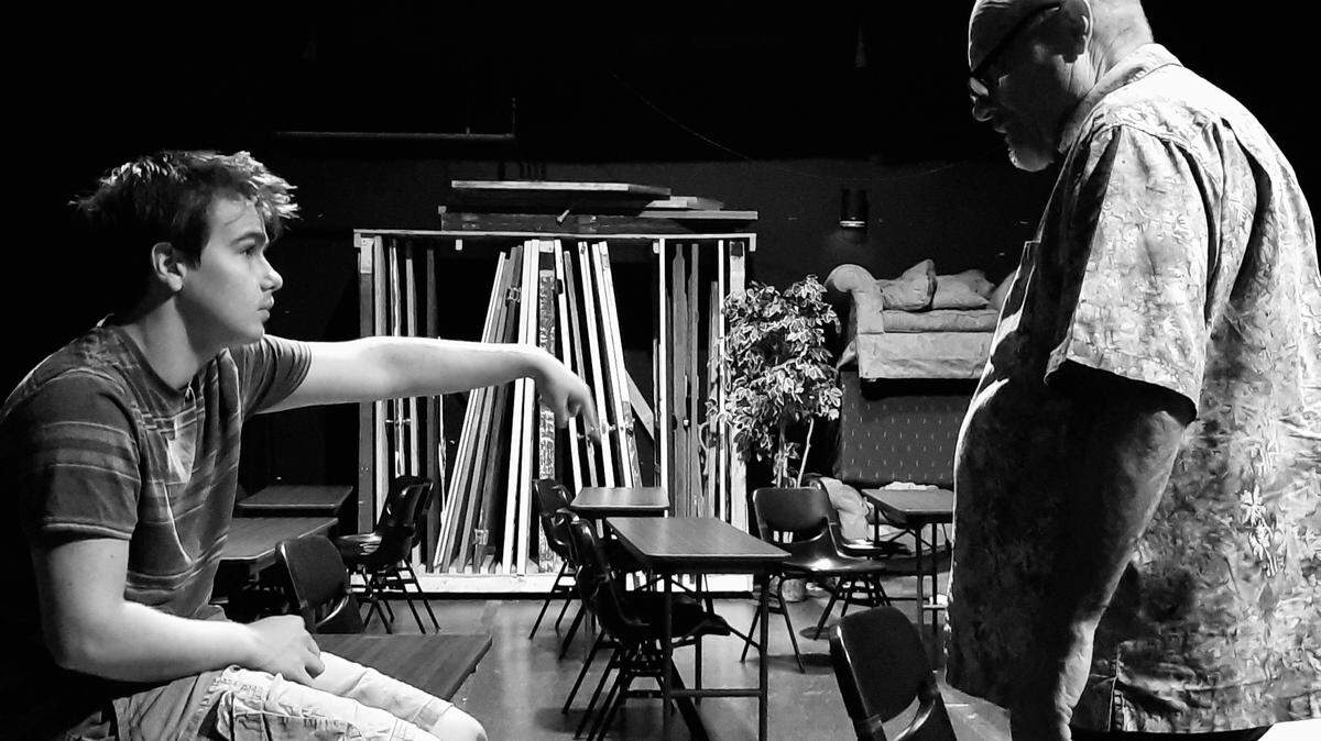 Leo Larson directs Joe Parrish in Kansas Lion Productions’ production of David Mamet’s “American Buffalo.”