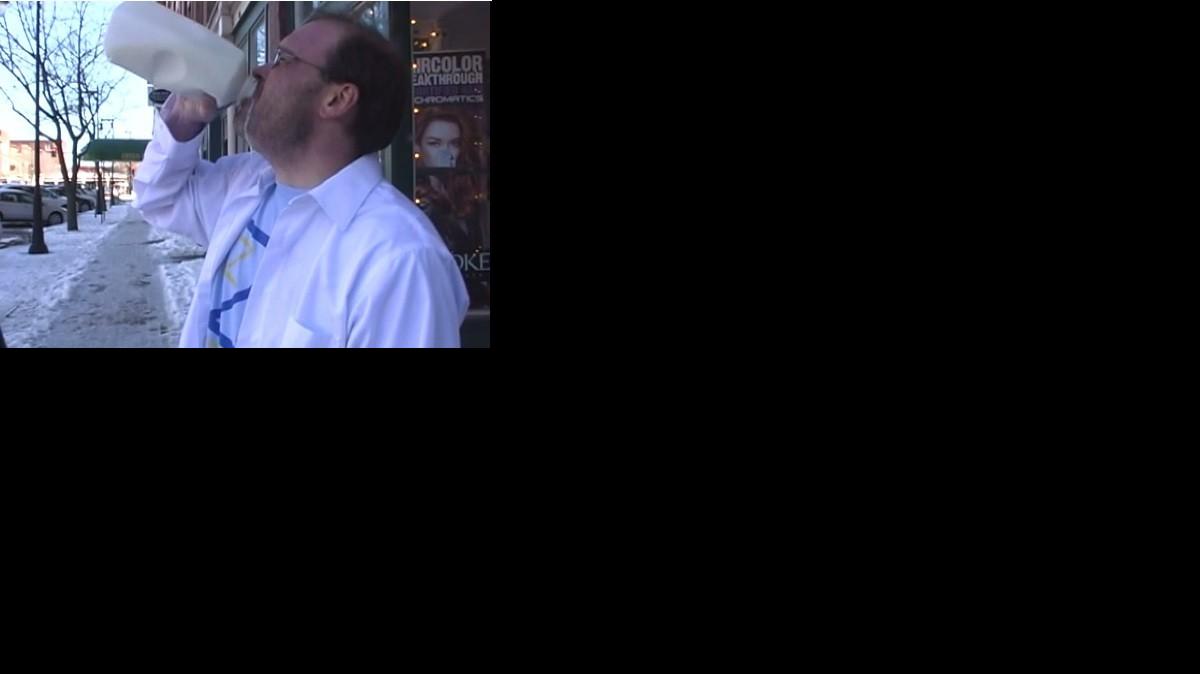 Justin Kraemer in a screen grab from the spoof video he produced after being fired from KSN.

