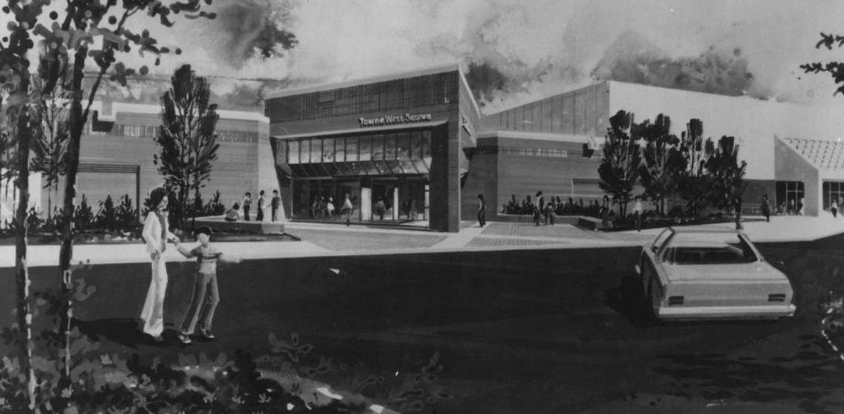 The old illustrations of what Towne West Square would look like are a lot different than the illustrations for the new business park planned there.
