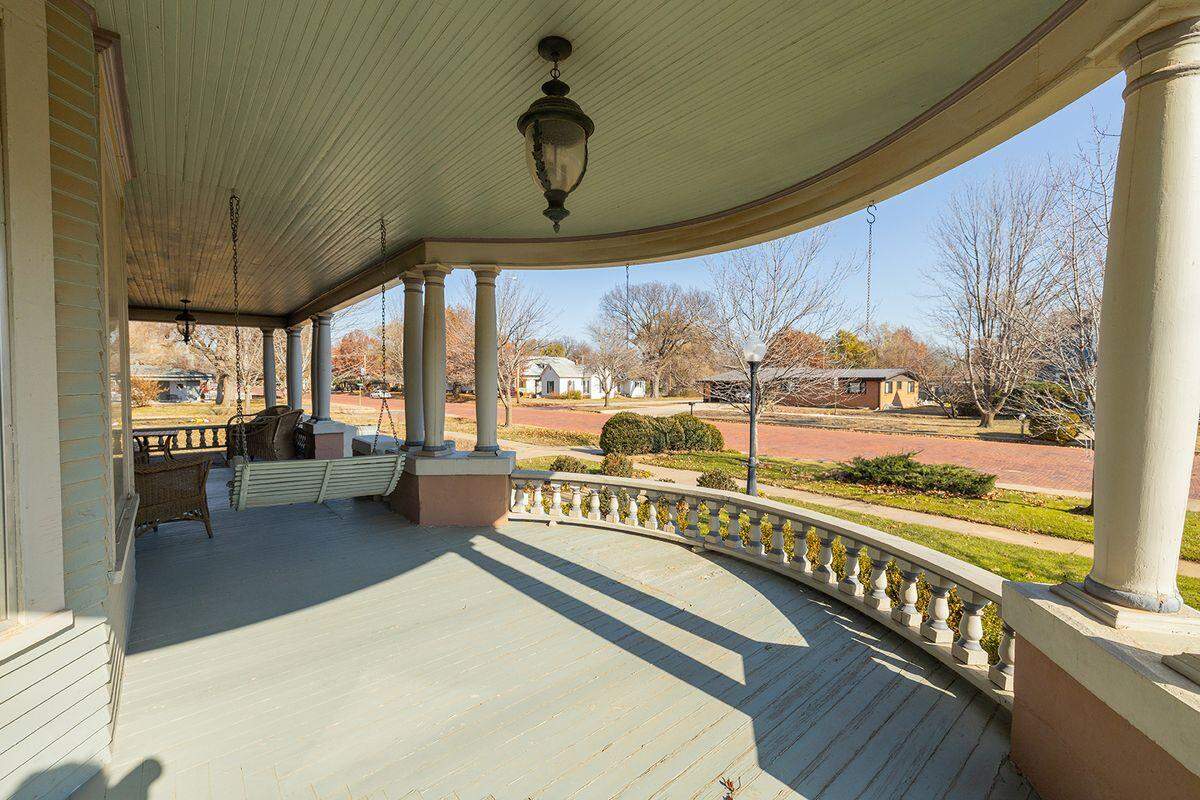 A look at the front porch of the historical Martha A. Kiefer House.