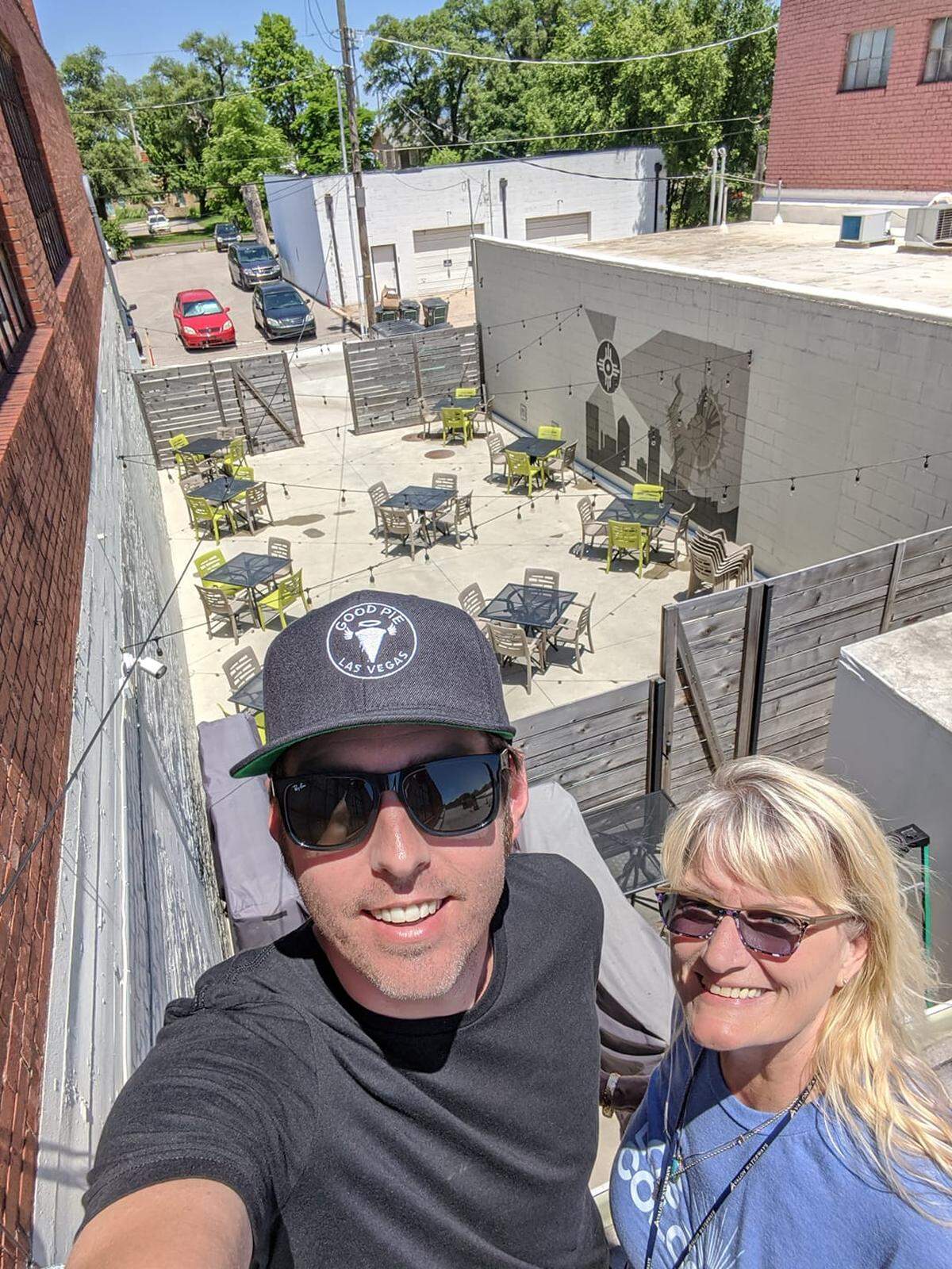 Piatto owner Robert McMullin with Joni Meeth, a devoted customer who helped him get his outdoor patio ready for the 2020 season.
