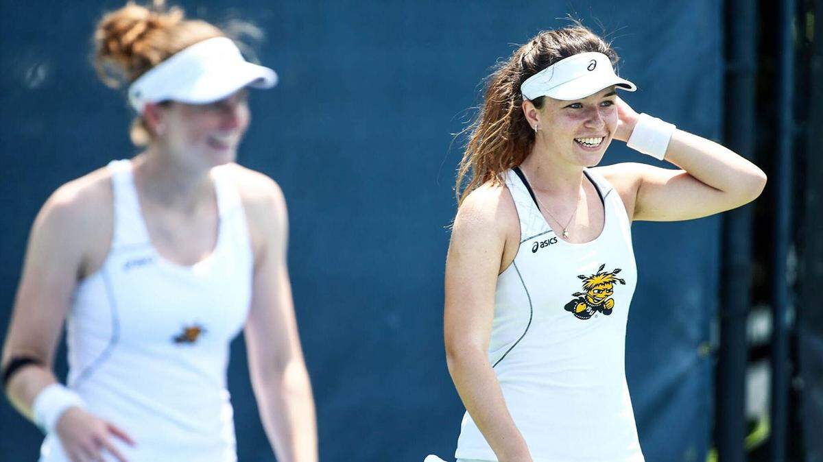 Wichita State’s Fatima Bizhukova (right) and Marta Bellucco (left) made it to the semifinals of the ITA All-American Championships, the best finish at a major tournament for the WSU women’s tennis program.