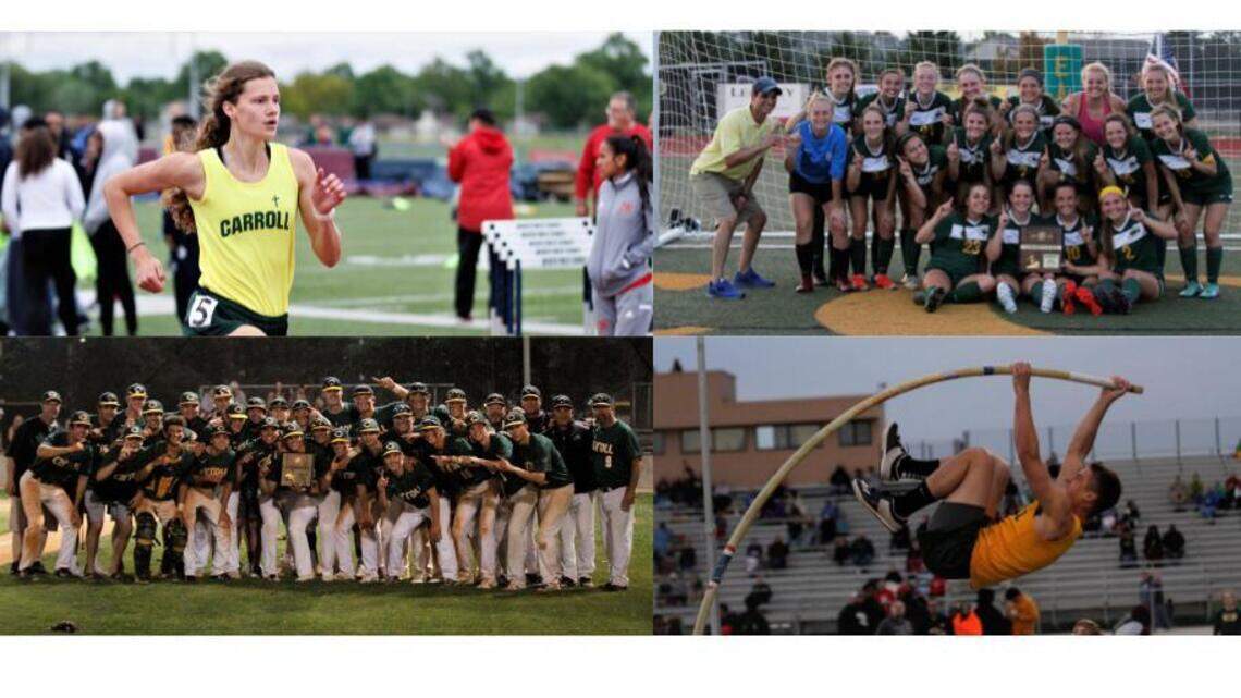 Quite a haul, indeed: Bishop Carroll won four regional championships in one night
