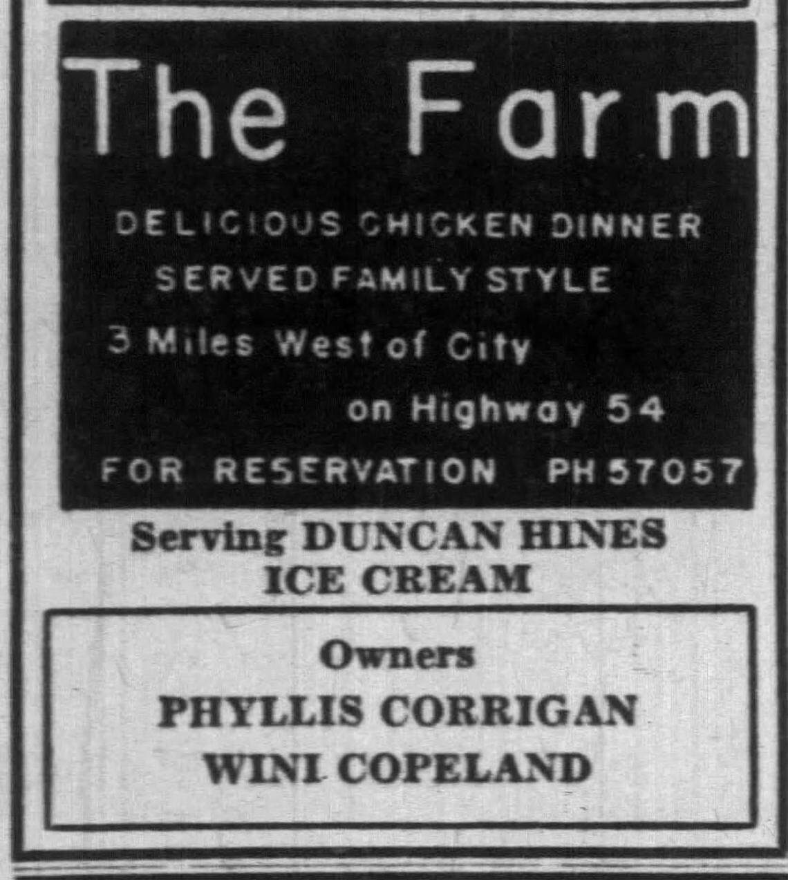 The Farm was a popular chicken restaurant that operated out of a house near Maple and Tyler in the 1950s.