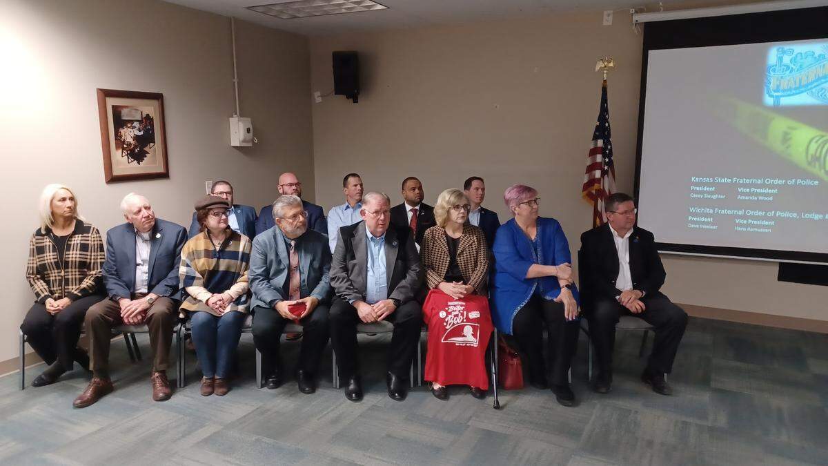 State and local Republicans showed up to support the Wichita Fraternal Order Police’s call for the defeat of Mayor Brandon Whipple, a former Democratic state representative.