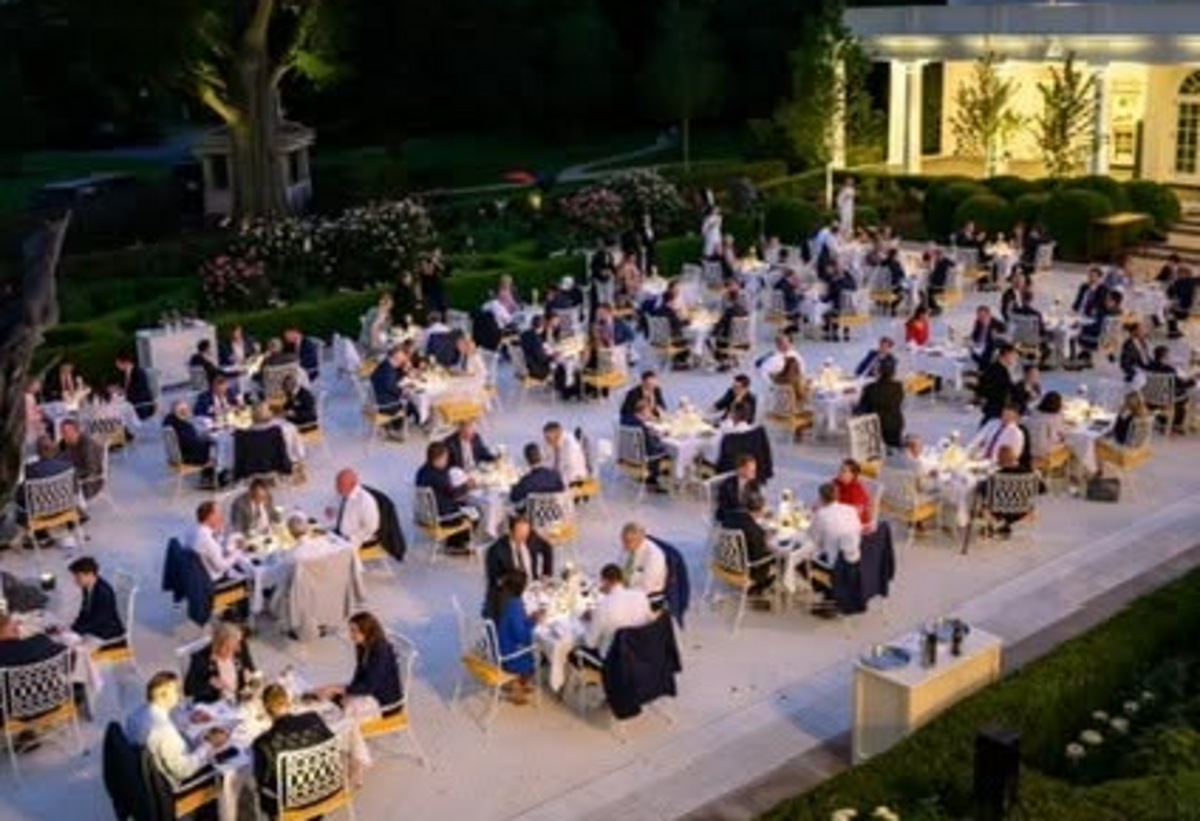 A picture of Ron Estes’ evening at the White House Rose Garden. Roses optional.