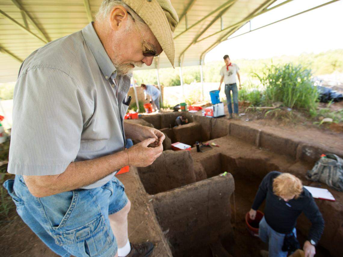 A Wichita State news release said archaeologist Don Blakeslee is “rewriting the history of where the beating heart of” the country was, in part with the excavation work he’s doing in and near Arkansas City.