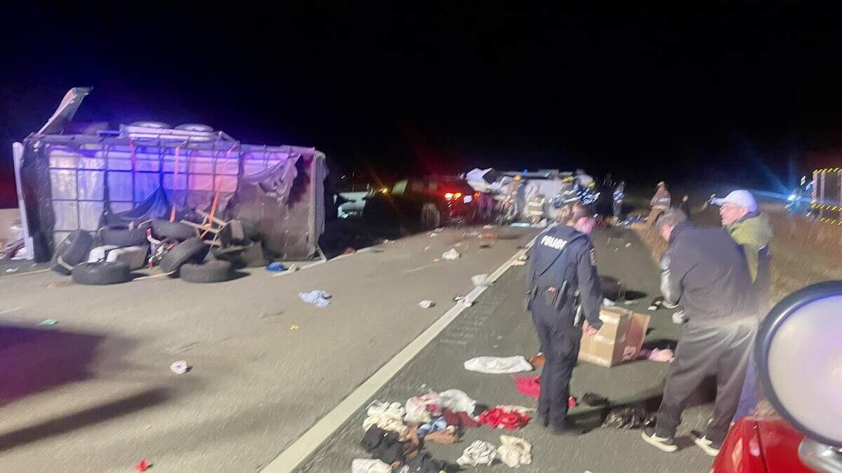 A woman and a baby died in an accident Thursday morning on the Kansas Turnpike in Sumner County after the van they were in overturned. Several others were injured.