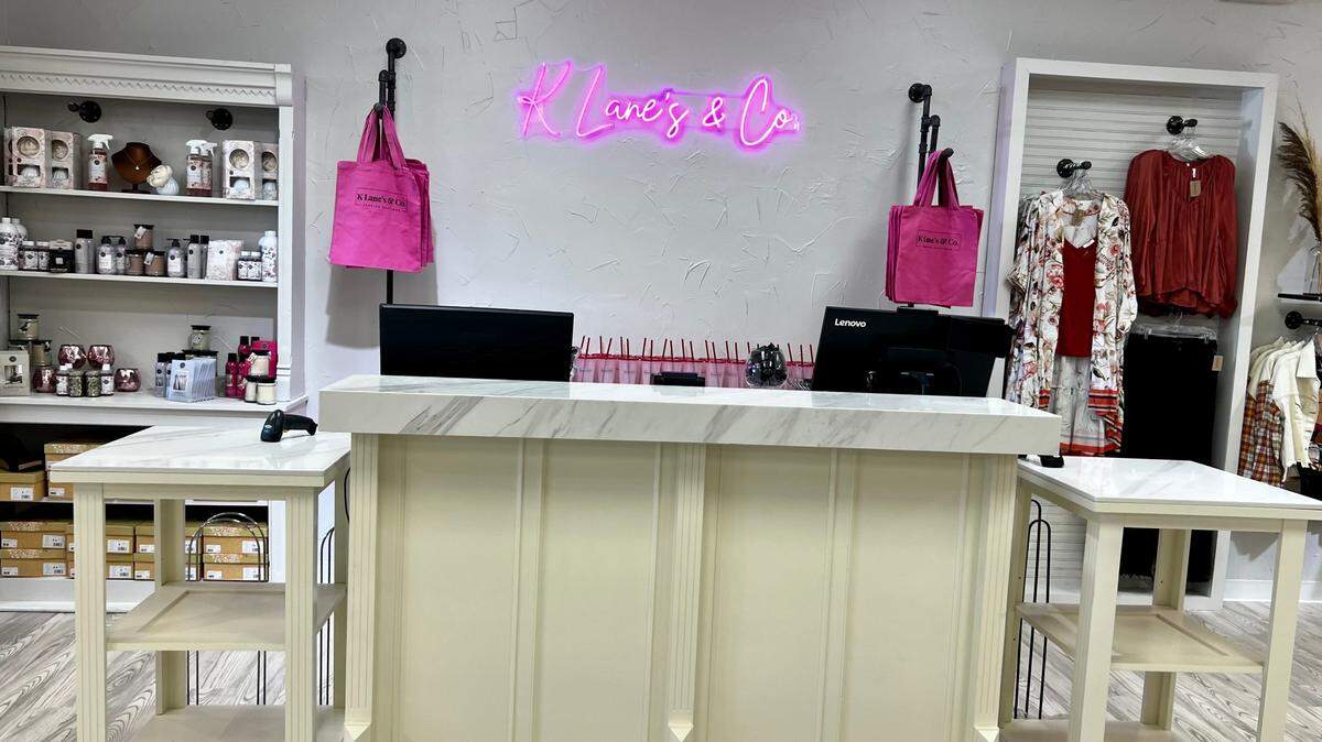 The new K. Lane’s & Co. is now open in the former K. Lane’s Boutique at the shopping center at Kellogg and Tyler.