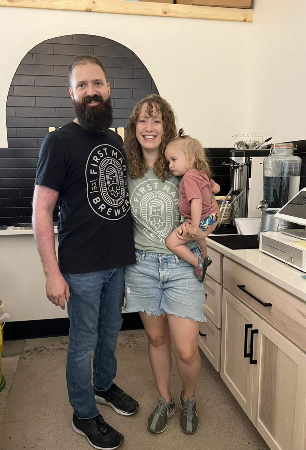 Adam and Hannah Clark, who have four children, say their First Man Brewery will be family friendly.