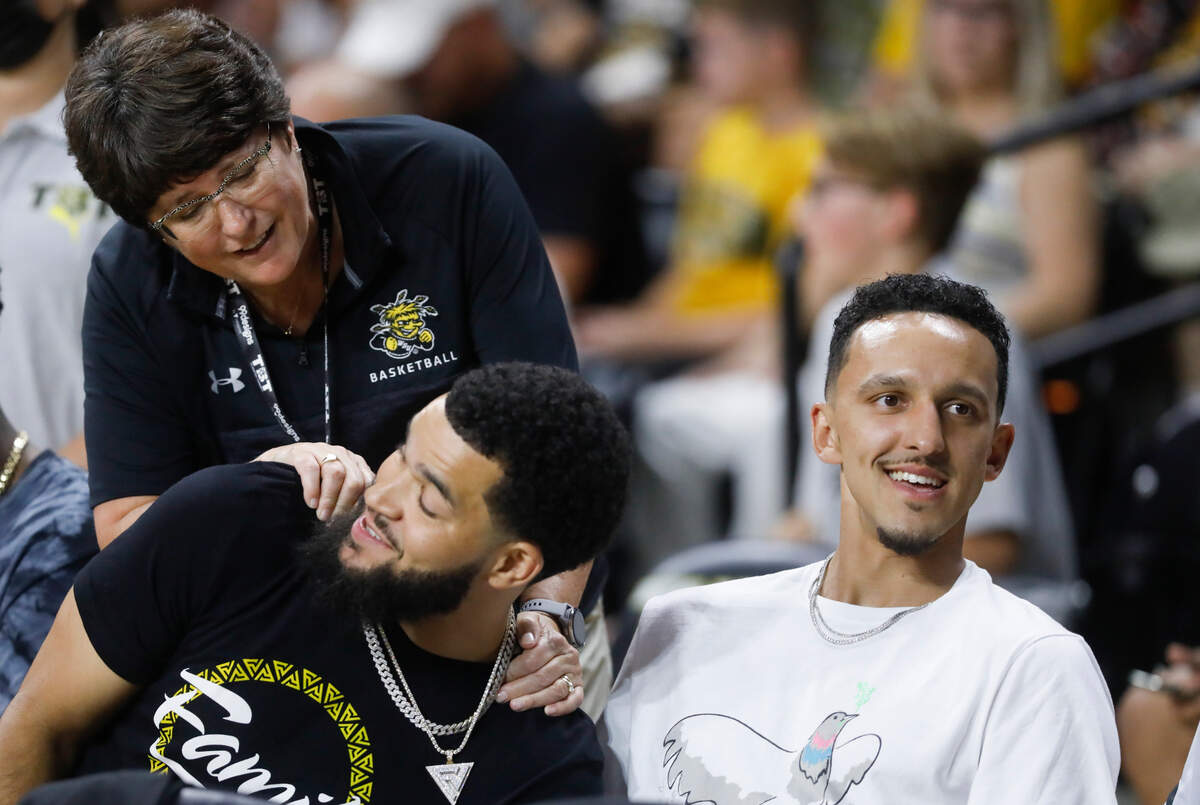 Landry Shamet, right, and Fred VanVleet both sat behind the bench of the After Shocks at the TBT Tournament in 2021.