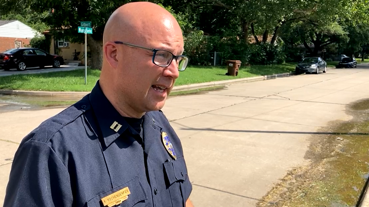 Wichita police Capt. Kevin Kochenderfer talks with media Thursday after a suspect was arrested in the 8000 block of East Gilbert in connection to a few sexual assault cases.