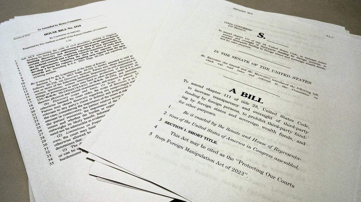 Bills to reform court procedures to protect U.S. trade and tech secrets from foreign companies and governments are pending in Congress and the Kansas Legislature.