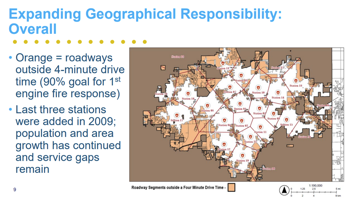 Wichita City Council has been aware that large areas throughout the city have inadequate fire protection since at least June 27, 2023, when they received a presentation showing areas that are unreachable within the department’s 4-minute response time goal.